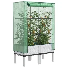 Arriate con cubierta invernadero aspecto ratán 80x40x140 cm de , Maceteros y jardineras - Ref: Foro24-4015847, Precio: 68,58 ...
