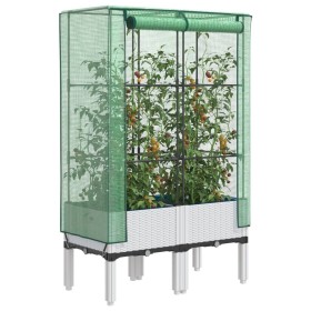 Arriate con cubierta invernadero aspecto ratán 80x40x140 cm de , Maceteros y jardineras - Ref: Foro24-4015847, Precio: 69,82 ...