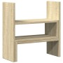 Organizador de escritorio ajustable roble Sonoma 40x17x41 cm de , Bases y elevadores para ordenadores - Ref: Foro24-854762, P...