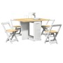 Set comedor plegable mariposa 5 pzas Corona madera pino blanco de , muebles para cocinas y comedores - Ref: Foro24-3295717, P...