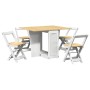 Set comedor plegable mariposa 5 pzas Corona madera pino blanco de , muebles para cocinas y comedores - Ref: Foro24-3295717, P...