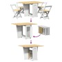 Set comedor plegable mariposa 5 pzas Corona madera pino blanco de , muebles para cocinas y comedores - Ref: Foro24-3295717, P...