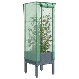 Arriate con cubierta invernadero aspecto ratán 40x40x140 cm de , Maceteros y jardineras - Ref: Foro24-4015832, Precio: 50,74 ...