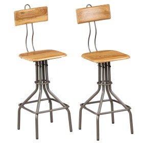 Taburetes de cocina 2 unidades madera maciza de teca reciclada de , Taburetes de cocina - Ref: Foro24-245807, Precio: 142,93 ...