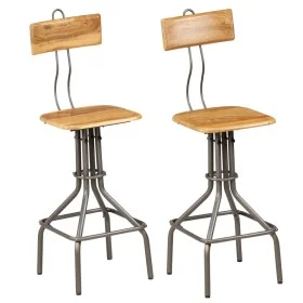 Taburetes de cocina 2 unidades madera maciza de teca reciclada de , Taburetes de cocina - Ref: Foro24-245807, Precio: 141,59 ...