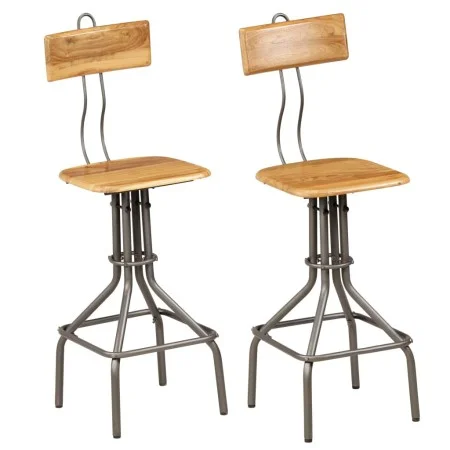 Taburetes de cocina 2 unidades madera maciza de teca reciclada de , Taburetes de cocina - Ref: Foro24-245807, Precio: 141,59 ...