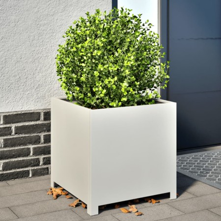 Jardinera de acero blanca 50x50x50 cm de , Maceteros y jardineras - Ref: Foro24-851214, Precio: 73,45 €, Descuento: %