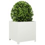 Jardinera de acero blanca 50x50x50 cm de , Maceteros y jardineras - Ref: Foro24-851214, Precio: 73,45 €, Descuento: %
