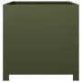 Jardinera de acero verde oliva 50x50x50 cm de , Maceteros y jardineras - Ref: Foro24-851216, Precio: 71,84 €, Descuento: %