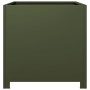 Jardinera de acero verde oliva 50x50x50 cm de , Maceteros y jardineras - Ref: Foro24-851216, Precio: 71,84 €, Descuento: %