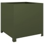Jardinera de acero verde oliva 50x50x50 cm de , Maceteros y jardineras - Ref: Foro24-851216, Precio: 71,84 €, Descuento: %