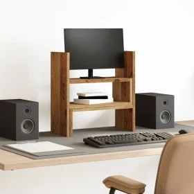 Organizador escritorio ajustable madera envejecida 40x17x41 cm de , Bases y elevadores para ordenadores - Ref: Foro24-854767,...
