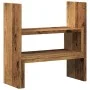 Organizador escritorio ajustable madera envejecida 40x17x41 cm de , Bases y elevadores para ordenadores - Ref: Foro24-854767,...