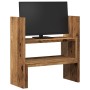 Organizador escritorio ajustable madera envejecida 40x17x41 cm de , Bases y elevadores para ordenadores - Ref: Foro24-854767,...