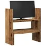 Organizador escritorio ajustable madera envejecida 40x17x41 cm de , Bases y elevadores para ordenadores - Ref: Foro24-854767,...