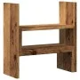 Organizador escritorio ajustable madera envejecida 40x17x41 cm de , Bases y elevadores para ordenadores - Ref: Foro24-854767,...