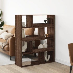 Separador de ambientes madera marrón roble 100x33x125,5 cm de , Librerías y estanterías - Ref: Foro24-3309489, Precio: 103,98...