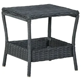 Mesa de jardín ratán sintético gris oscuro 45x45x46,5 cm de vidaXL, Mesas de jardín - Ref: Foro24-313306, Precio: 54,45 €, De...