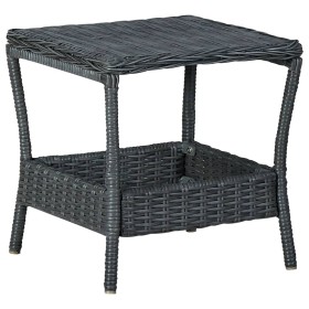 Mesa de jardín ratán sintético gris oscuro 45x45x46,5 cm de vidaXL, Mesas de jardín - Ref: Foro24-313306, Precio: 60,40 €, De...