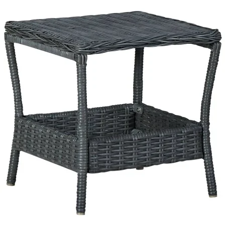 Mesa de jardín ratán sintético gris oscuro 45x45x46,5 cm de vidaXL, Mesas de jardín - Ref: Foro24-313306, Precio: 54,45 €, De...