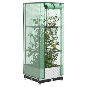 Arriate con cubierta invernadero aspecto ratán 40x40x123 cm de , Maceteros y jardineras - Ref: Foro24-4015837, Precio: 44,89 ...