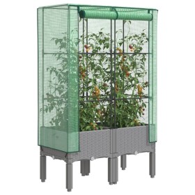 Arriate con cubierta invernadero aspecto ratán 80x40x140 cm de , Maceteros y jardineras - Ref: Foro24-4015861, Precio: 70,54 ...