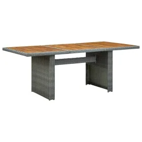 Mesa de jardín ratán sintético madera maciza acacia gris claro de vidaXL, Mesas de jardín - Ref: Foro24-313312, Precio: 171,8...