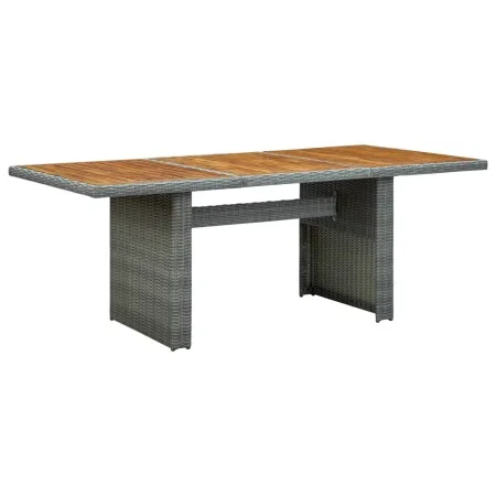 Mesa de jardín ratán sintético madera maciza acacia gris claro de vidaXL, Mesas de jardín - Ref: Foro24-313312, Precio: 171,8...