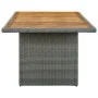 Mesa de jardín ratán sintético madera maciza acacia gris claro de vidaXL, Mesas de jardín - Ref: Foro24-313312, Precio: 171,8...