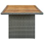 Mesa de jardín ratán sintético madera maciza acacia gris claro de vidaXL, Mesas de jardín - Ref: Foro24-313312, Precio: 173,6...