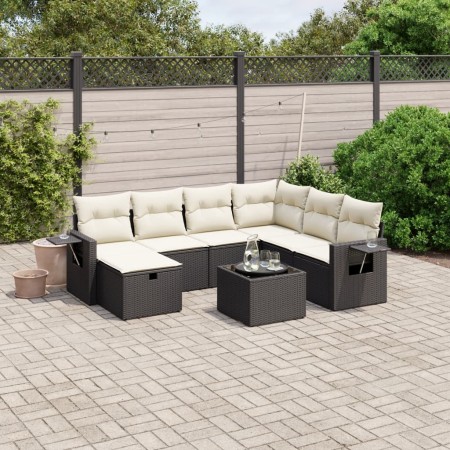 Set de sofás de jardín 8 piezas y cojines ratán sintético negro de , Conjuntos de jardín - Ref: Foro24-3263842, Precio: 442,1...