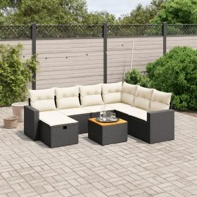 Set de sofás de jardín 8 piezas y cojines ratán sintético negro de , Conjuntos de jardín - Ref: Foro24-3264850, Precio: 457,1...