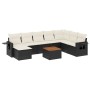 Set de sofás de jardín 8 piezas y cojines ratán sintético negro de , Sofás modulares de exterior - Ref: Foro24-3224698, Preci...