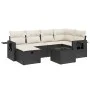 Set de comedor de jardín 7 pzas y cojines ratán sintético negro de , Conjuntos de jardín - Ref: Foro24-3263802, Precio: 421,0...