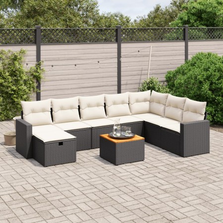 Set de sofás de jardín 8 piezas y cojines ratán sintético negro de , Conjuntos de jardín - Ref: Foro24-3264871, Precio: 480,5...