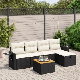 Set de sofás de jardín 6 piezas y cojines ratán sintético negro de , Conjuntos de jardín - Ref: Foro24-3264941, Precio: 337,0...