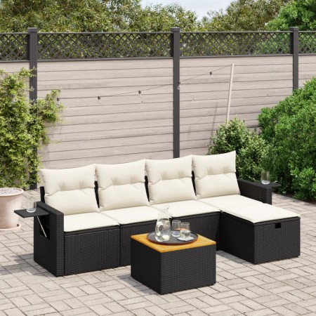 Set de sofás de jardín 6 piezas y cojines ratán sintético negro de , Conjuntos de jardín - Ref: Foro24-3264941, Precio: 333,2...