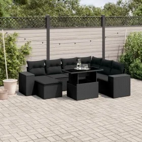 Set de sofás de jardín 8 piezas y cojines ratán sintético negro de , Conjuntos de jardín - Ref: Foro24-3269325, Precio: 604,5...