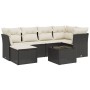 Set de comedor de jardín 7 pzas y cojines ratán sintético negro de , Conjuntos de jardín - Ref: Foro24-3263182, Precio: 399,0...