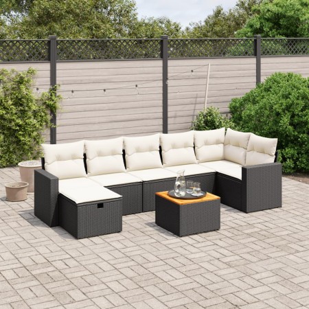 Set de sofás de jardín 8 piezas y cojines ratán sintético negro de , Conjuntos de jardín - Ref: Foro24-3264843, Precio: 432,5...