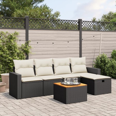 Set de sofás de jardín 6 piezas y cojines ratán sintético negro de , Conjuntos de jardín - Ref: Foro24-3264829, Precio: 327,8...