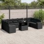 Set de sofás de jardín 11 pzas y cojines ratán sintético negro de , Conjuntos de jardín - Ref: Foro24-3269405, Precio: 775,91...