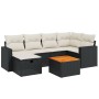 Set de comedor de jardín 7 pzas y cojines ratán sintético negro de , Conjuntos de jardín - Ref: Foro24-3264836, Precio: 399,8...