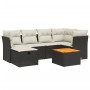 Set de comedor de jardín 7 pzas y cojines ratán sintético negro de , Conjuntos de jardín - Ref: Foro24-3264724, Precio: 387,7...