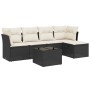 Set de sofás de jardín 6 piezas y cojines ratán sintético negro de , Conjuntos de jardín - Ref: Foro24-3263142, Precio: 324,5...