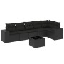 Set de comedor de jardín 7 pzas y cojines ratán sintético negro de , Conjuntos de jardín - Ref: Foro24-3254932, Precio: 481,5...