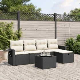 Set de sofás de jardín 6 piezas y cojines ratán sintético negro de , Conjuntos de jardín - Ref: Foro24-3263782, Precio: 346,0...