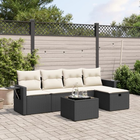 Set de sofás de jardín 6 piezas y cojines ratán sintético negro de , Conjuntos de jardín - Ref: Foro24-3263782, Precio: 339,6...