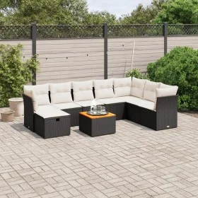 Set de sofás de jardín 8 piezas y cojines ratán sintético negro de , Conjuntos de jardín - Ref: Foro24-3264759, Precio: 497,5...