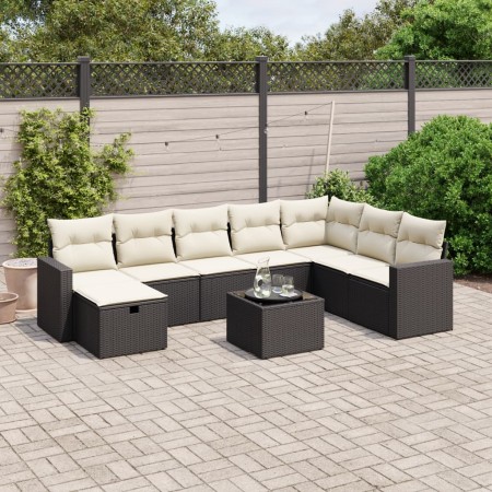 Set de sofás de jardín 8 piezas y cojines ratán sintético negro de , Conjuntos de jardín - Ref: Foro24-3263592, Precio: 493,8...